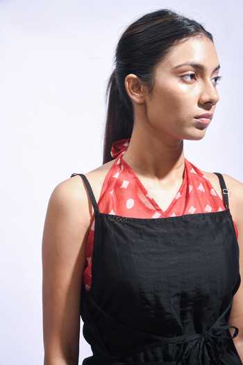 JAYATI GOENKA_White Chanderi Silk Halter , Square Wrap Top And Pant Set _Online_at_Aza_Fashions