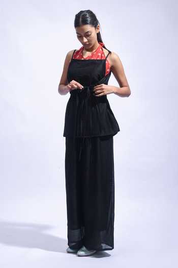 Shop_JAYATI GOENKA_White Chanderi Silk Halter , Square Wrap Top And Pant Set _Online_at_Aza_Fashions