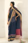 Shop_Swatti Kapoor_Pink Handloom Cotton Beads, Tassels, Mirrors Lila Handwoven Saree With Blouse _Online_at_Aza_Fashions