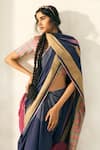 Shop_Swatti Kapoor_Pink Handloom Cotton Beads, Tassels, Mirrors Lila Handwoven Saree With Blouse 