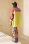Swatti Kapoor_Multi Color Cotton Embroidery Collared Hazel Handwoven Shirt And Pant Set _Online_at_Aza_Fashions