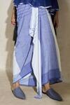 Swatti Kapoor_Blue Handloom Cotton Bob Handwoven Striped Skirt _at_Aza_Fashions