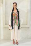 Buy_Swatti Kapoor_Off White Silk, Cotton Embroidery, Tassels Round Romy Sheer Overlay And Pant Set 