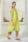 Buy_Swatti Kapoor_Multi Color Chanderi, Cotton Smocking, Tassels, Ollie Pintuck Kurta Pant Set 