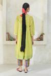 Shop_Swatti Kapoor_Multi Color Chanderi, Cotton Smocking, Tassels, Ollie Pintuck Kurta Pant Set _at_Aza_Fashions