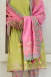 Swatti Kapoor_Pink Chanderi Beads, Tassels Nova Handwoven Dupatta _at_Aza_Fashions
