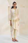Buy_Swatti Kapoor_White Cotton Jesey Striped Pant _at_Aza_Fashions