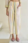 Buy_Swatti Kapoor_White Cotton Jesey Striped Pant _Online_at_Aza_Fashions