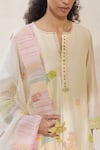 Swatti Kapoor_White Tassels, Pom-poms Echo Handwoven Dupatta _at_Aza_Fashions