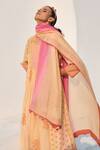 Buy_Swatti Kapoor_Pink Chanderi Beads, Tassels Rose Handwoven Dupatta _at_Aza_Fashions