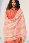 Shop_Swatti Kapoor_Pink Chanderi Beads, Tassels Kiki Handwoven Dupatta _at_Aza_Fashions