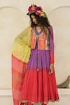 Buy_Swatti Kapoor_Multi Color Chanderi Beads, Tassels Faith Handwoven Dupatta _Online_at_Aza_Fashions