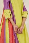 Swatti Kapoor_Multi Color Cotton, Chanderi Embroidery, Beads, Amy Striped Kurta Pant Set _Online_at_Aza_Fashions