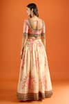 Naintara Bajaj_Cream Silk Zari V-neck Floral Pattern Art Lehenga Set _Online_at_Aza_Fashions