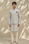 Shop_Bubber Couture_White Cotton Zeta Printed Bundi _Online_at_Aza_Fashions