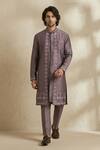 Buy_Bubber Couture_Purple Silk Embroidery Nexa Layered Kurta Set _at_Aza_Fashions