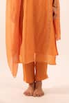 Tatwa_Orange Chanderi Embroidery Round Neck Straight Kurta Set _Online