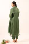 Shop_Tatwa_Green Chanderi Embroidery Round Neck Resham Kurta Set _at_Aza_Fashions