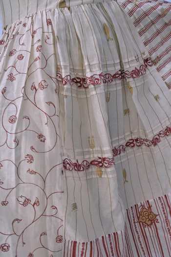 Buy_Ahmev_Red Cotton, Chanderi Embroidery, Lace Collared Lwin Classic Shirt _Online_at_Aza_Fashions