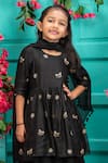 Shop_Shruti Jalan_Black Chanderi Zari Peplum Kurta Set _at_Aza_Fashions