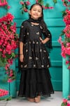 Buy_Shruti Jalan_Black Chanderi Zari Peplum Kurta Set _at_Aza_Fashions