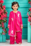 Buy_Shruti Jalan_Pink Chanderi Embroidery, Zari, Tassels Bird Mal Kurta Set _at_Aza_Fashions