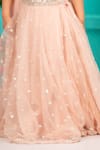 Shruti Jalan_Pink Net Embroidery, Sequins, Smocking Lehenga Set _Online_at_Aza_Fashions