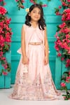 Buy_Shruti Jalan_Pink Organza Crystals, Embroidery Cape And Lehenga Set _at_Aza_Fashions