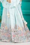 Shruti Jalan_Sky Blue Organza Crystals, Embroidery Cape And Lehenga Set _Online_at_Aza_Fashions