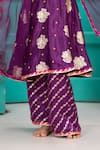 Shruti Jalan_Purple Brocade Zari, Gota Patti, Lace Leheriya Kurta Set _Online_at_Aza_Fashions