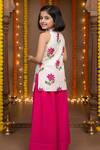 Shop_JILMIL DREAMWEAR_Pink Silk Floral Print Top And Palazzo Set _at_Aza_Fashions