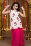 Buy_JILMIL DREAMWEAR_Pink Silk Floral Print Top And Palazzo Set _at_Aza_Fashions