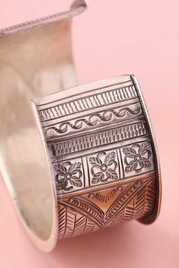 Shop_Mero Jewellery_Silver Plated Bangle _at_Aza_Fashions