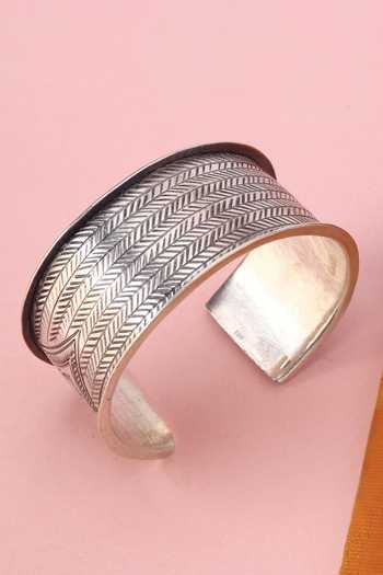Buy_Mero Jewellery_Silver Plated Bangle _at_Aza_Fashions