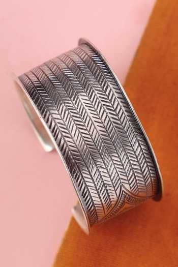 Mero Jewellery_Silver Plated Bangle _Online_at_Aza_Fashions