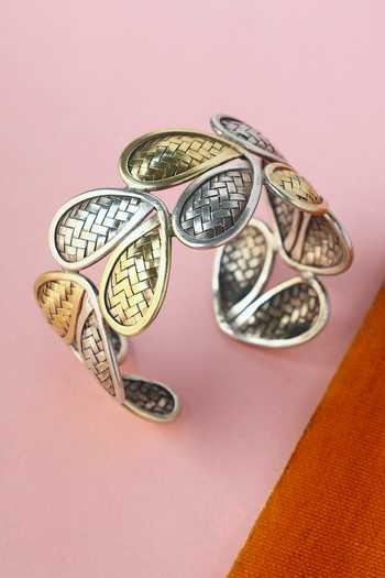 Shop_Mero Jewellery_Gold Plated Handmade Silver Bangle _at_Aza_Fashions