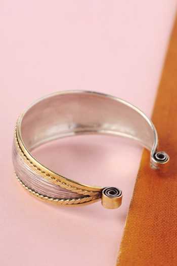 Mero Jewellery_Gold Plated Silver Bangle _Online_at_Aza_Fashions