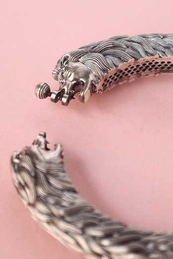 Mero Jewellery_Silver Plated Handmade Bangle _Online_at_Aza_Fashions