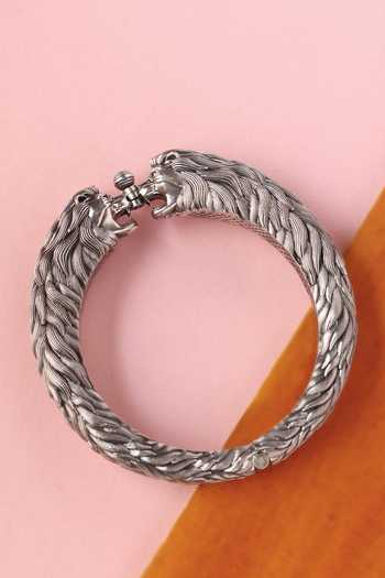 Buy_Mero Jewellery_Silver Plated Handmade Bangle _at_Aza_Fashions
