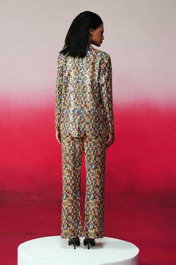 Shop_Rainas_Multi Color Georgette Sequins Jalsa Work Blazer And Pant Set _at_Aza_Fashions