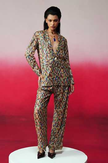 Buy_Rainas_Multi Color Georgette Sequins Jalsa Work Blazer And Pant Set _at_Aza_Fashions