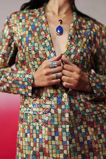 Buy_Rainas_Multi Color Georgette Sequins Jalsa Work Blazer And Pant Set 