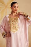 Buy_Rainas_Lilac Satin, Organza Embroidery, Sequins, Zari, Stones, Mirrors Bodice Kurta Set _Online_at_Aza_Fashions