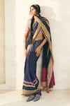 Swatti Kapoor_Blue Handloom Cotton Beads, Tassels Lila Handwoven Saree _Online_at_Aza_Fashions