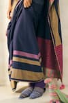 Shop_Swatti Kapoor_Blue Handloom Cotton Beads, Tassels Lila Handwoven Saree _Online_at_Aza_Fashions