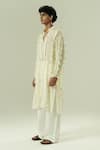 Buy_Shwetanga_Ivory Silk, Crepe Pearls Leaflet Nysa Kurta And Pant Set _Online_at_Aza_Fashions