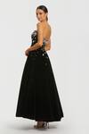 Shop_Mac Duggal_Black Velvet Rhinestones Bandeau Neck Strapless Embellished Dress _at_Aza_Fashions