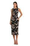 Buy_Mac Duggal_Black Velvet Sequins, Beads Round Neck And Floral Midi Dress _at_Aza_Fashions