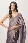 Buy_Payal Singhal_Multi Color Georgette, Tissue Niusha Purple Pre-stitched Saree With Choli _Online_at_Aza_Fashions