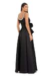 Shop_Mac Duggal_Black Satin Pearls Scoop Neck Embellished Gown _at_Aza_Fashions